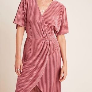 Velvet faux wrap dress in size Large from Anthropologie